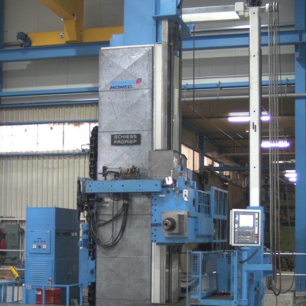CNC-PLattenbohrwerk-SCHIESS-1-FB-180-während-der-Montage-beim-Kunden